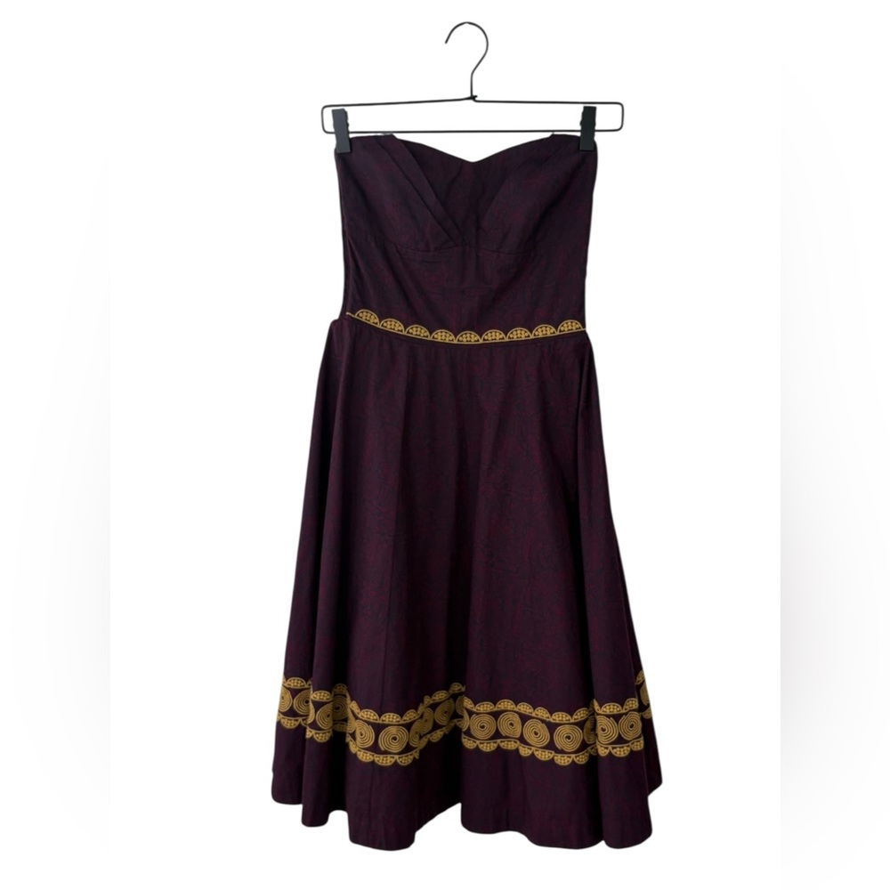 Girls of Savoy Aubergine Sky strapless dress